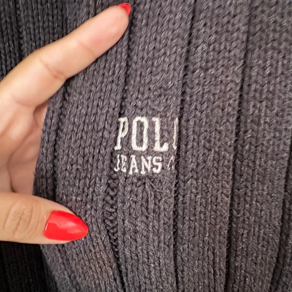 Vintage Polo Jeans Co Ralph Lauren Sz XL Ribbed‎ Pullover Cotton Sweater 90s Y2K